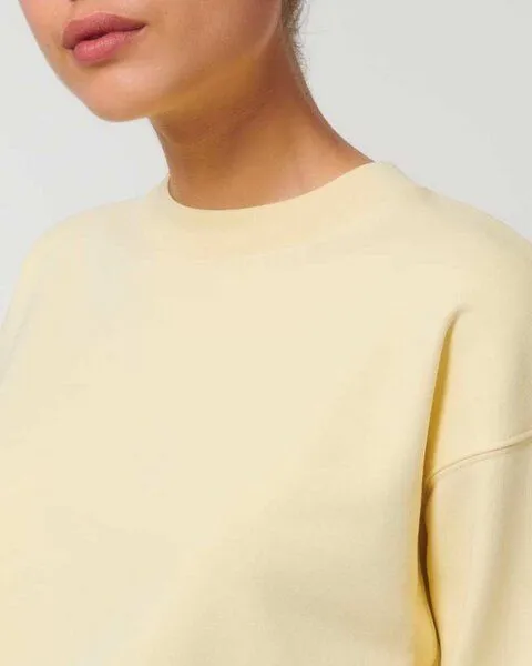 YTWOO YTWOO Kurz geschnittenes Damen Sweatshirt | Bio-Pullover | nachhaltig | fair produziert, Gelb, – Produktbild 3 von 4