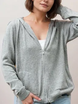 Will's Vegan Shop Will's Vegan Shop Lounge Knit Hoodie grau stricken Damen – Produktbild 1 von 1