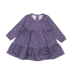 Walkiddy Walkiddy Bio-Baumwolle Kinderkleid Hearts Frill Dress Lila - GOTS-zertifiziert, Herz-Design, Nachhaltig & Fair produziert – Produktbild 1 von 1