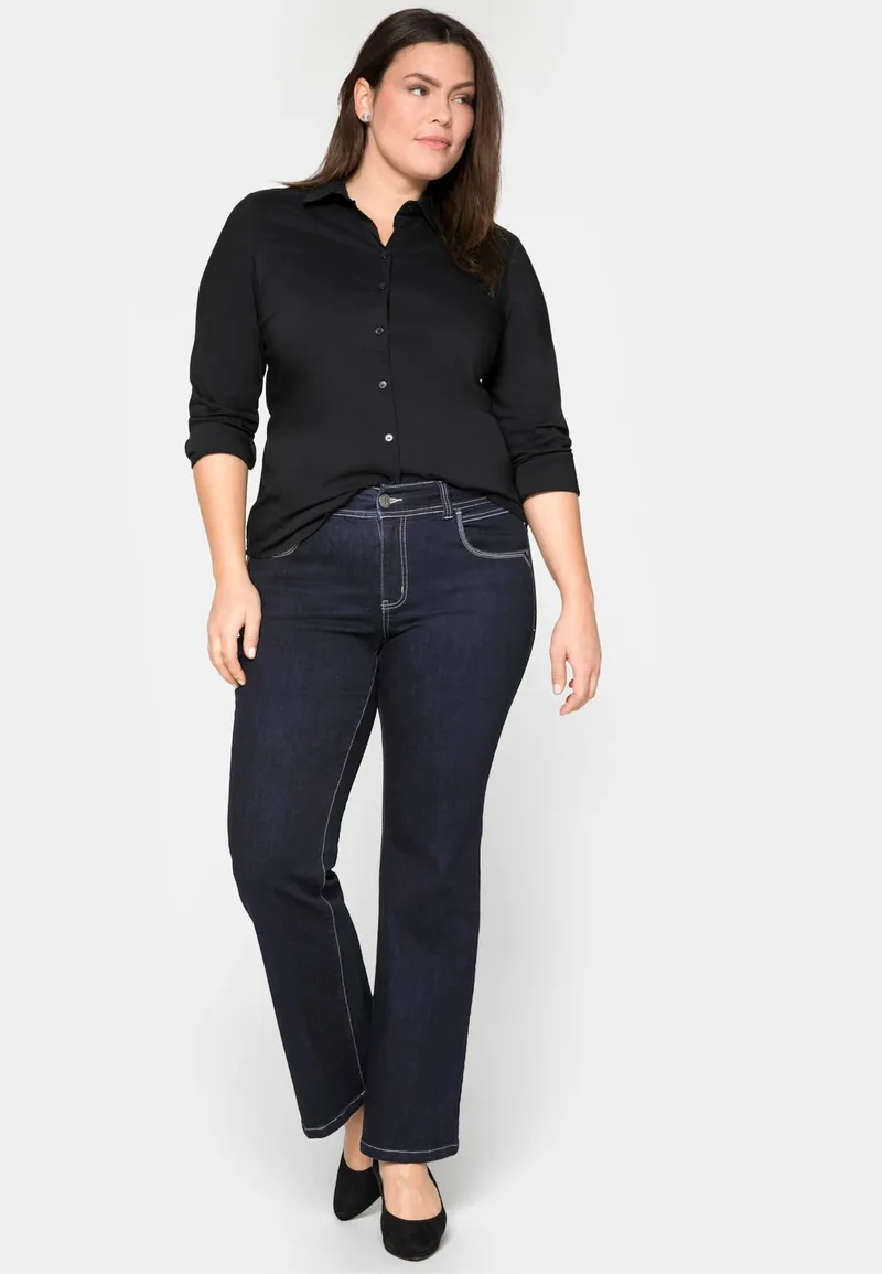 sheego Stretchbluse, Schwarz, – Produktbild 2 von 2