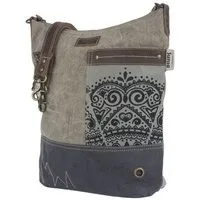 Sunsa Sunsa Damen Umhängetasche graue Canvas Crossbody Hobo Tasche, Mandala Motiv – Produktbild 1 von 1