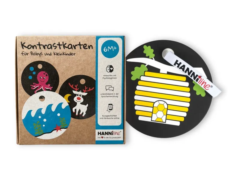 Hanniline Kontrastkarten ab dem 6. Lebensmonat 20 Motive Maße 15 x 15 x 2 cm, Mehrfarbig, – Produktbild 1 von 2