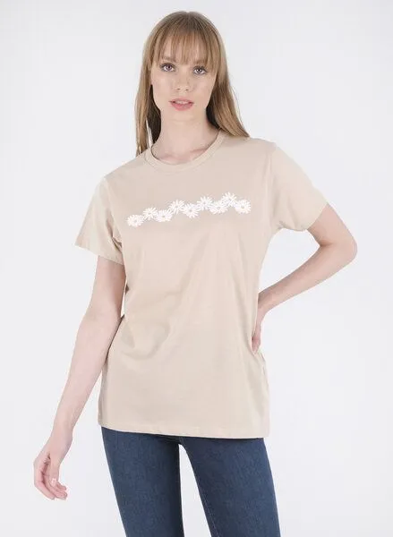 ORGANICATION ORGANICATION T-Shirt aus Bio-Baumwolle mit Print, Natur(birch), – Produktbild 1 von 4