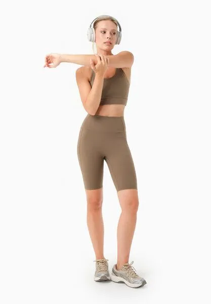 ORGANICATION ORGANICATION LESSLEY | Biker-Shorts aus recyceltem Polyamid, Gravel, – Produktbild 1 von 4