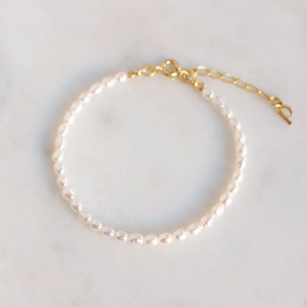 Paeoni Colors Paeoni Colors Klassisches Perlenarmband aus Süßwasserperlen und 18k Gold Vermeil, 925 Sterling Silber – Produktbild 4 von 4