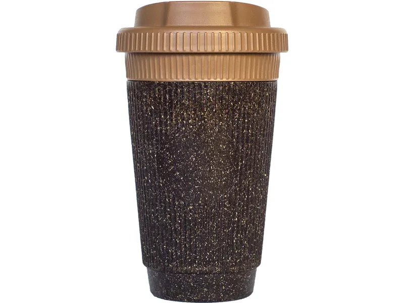 Kaffeebecher 350 ml, aus recyceltem Kaffeesatz, inkl. 1c Weiß-Aufdruck, coffee/nutmeg – Produktbild 1 von 1