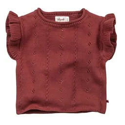 People Wear Organic People Wear Organic Strick Pullunder, rot uni, Bio-Baumwolle – Produktbild 1 von 1