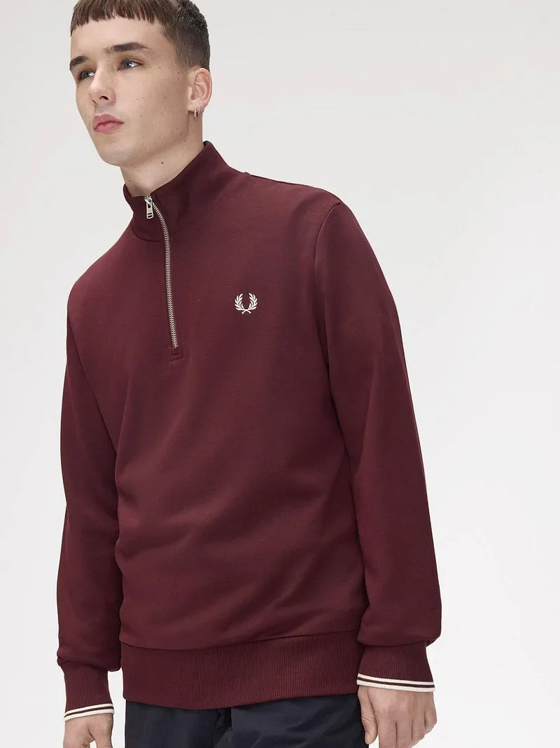 Fred Perry Fred Perry Half Zip Pullover Bordeaux - Größe XXL, Rot, – Produktbild 4 von 5