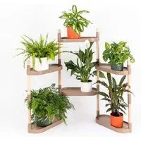 CitySens CitySens Blumenregal mit 6 Ablagen und luftreinigenden Pflanzen., Rinde, – Produktbild 1 von 1
