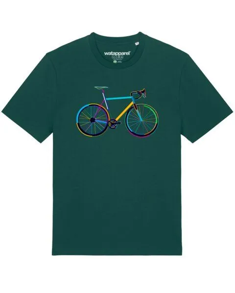 watapparel watapparel T-Shirt Fahrrad by night, Glazed green, – Produktbild 1 von 3