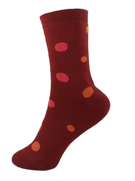 grödo Grödo Damen Socken Vollfrottee Bio-Baumwolle, Burgund/orange/erdbeer, – Produktbild 1 von 1
