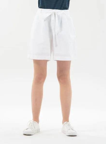 ORGANICATION ORGANICATION Shorts aus Leinengemisch mit Bindegürtel, Off white, – Produktbild 1 von 4