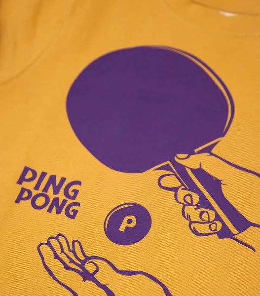 päfjes päfjes Ping Pong Tischtennis - Kinder Bio Sweater - Organic Cotton - Gelb – Produktbild 2 von 3