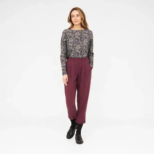 WiDDA berlin WiDDA berlin Bundfaltenhose JUPP beere aus ECOVERO® – Produktbild 3 von 3