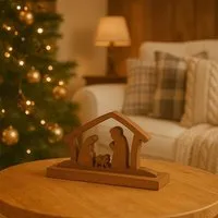 GLOBO Fair Trade GLOBO Fair Trade Krippe NOEL, Mangoholz - Weihnachtsgeschichte, Teelicht, Deko – Produktbild 1 von 1