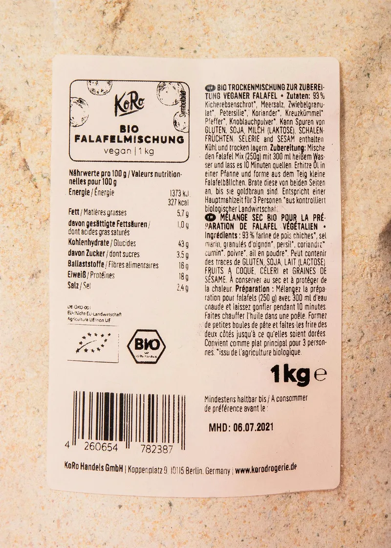 KoRo Bio Falafelmischung 1 kg – Produktbild 3 von 5