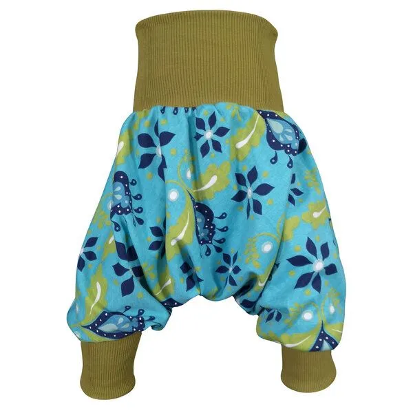 liebewicht liebewicht Yogahose Pumphose Bio Jersey "Blütenregen" mit Bündchen nach Wahl, Bunt/grün, – Produktbild 4 von 4