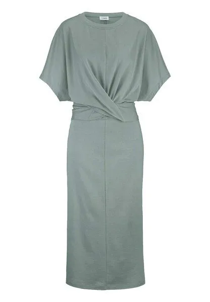 hessnatur hessnatur Jersey Kleid Midi Oversize aus reiner Bio-Baumwolle, Mattgrün, – Produktbild 3 von 4