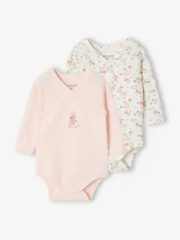 Vertbaudet 2er-Pack Baby Wickelbodys langarm hell – Produktbild 1 von 1