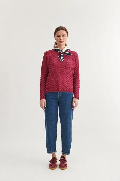 Basic Apparel Basic Apparel Strickpullover - Camilla sweater - aus Bio-Baumwolle, Rot (beaujolais), – Produktbild 3 von 3