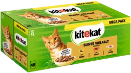 KITEKAT KITEKAT Portionsbeutel Multipack Bunte Vielfalt in Sauce 3 Varietäten 48 x 85g – Produktbild 1 von 1