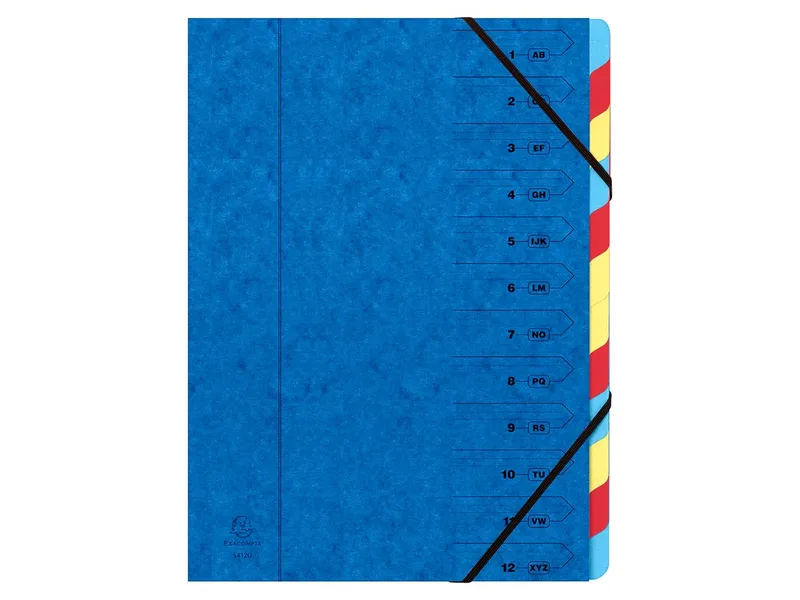 Exacompta Exacompta Ordnungsmappe mit 12 Fächern, blau DIN A4 – Produktbild 1 von 2