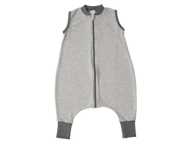 Lilano Lilano Baby und Kinder Schlafanzug Wolle Seide grau-geringelt Gr.98/104, Grau, – Produktbild 1 von 2