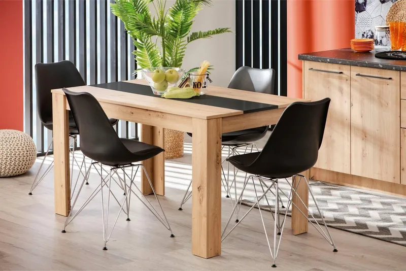 Home affaire Esstisch Domus, Mittelplatte in schwarz Farbe, Beige, – Produktbild 5 von 5