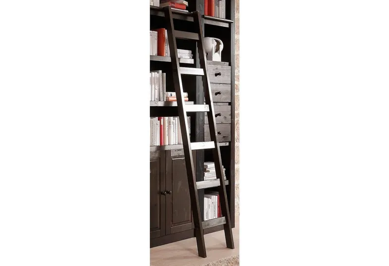 OTTO home Leiterregal Bergen, aus massivem Kiefernholz, mit 6 Trittsprossen, Höhe 188 cm, Braun, – Produktbild 1 von 5