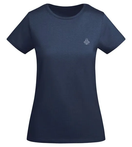 vis wear vis wear Schildkröte im Yoga Flow - Damen Organic Shirt, Navy, – Produktbild 3 von 3