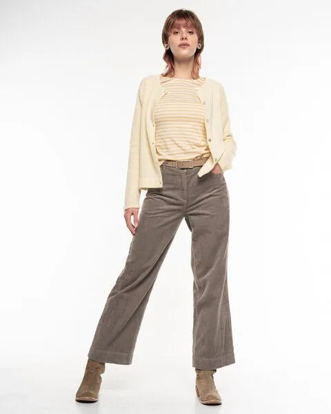 Alma & Lovis Alma & Lovis Softe Breitcord-Culotte aus Organic Cotton | Cablecord Culotte, Funghi (grau-braun), – Produktbild 2 von 4