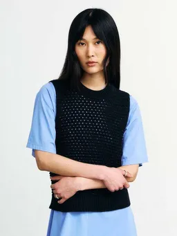 Rotholz Rotholz Damen Weste - Cropped Knit Vest - aus Bio-Baumwolle – Produktbild 1 von 1