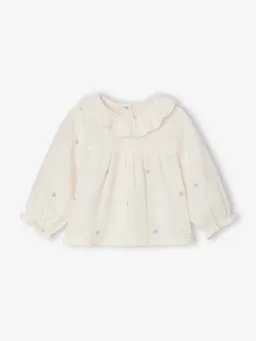 Vertbaudet Vertbaudet Baby Langarmbluse mit Volantkragen und Blumenprint – Produktbild 1 von 1