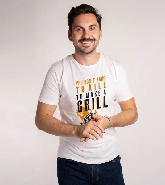 Gary Mash GARY MASH Shirt Veggie Grill aus Biobaumwolle, Weiß, – Produktbild 3 von 4