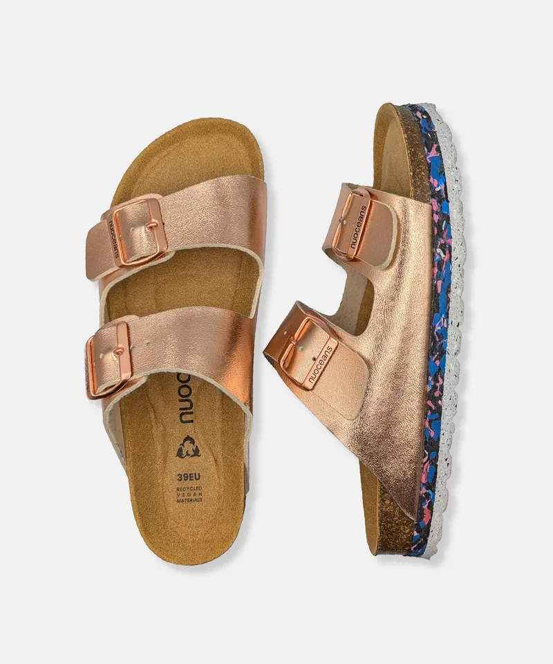 Nuoceans Nuoceans Damen vegan Sandalen Rosy Roségold, Roségold, – Produktbild 1 von 2