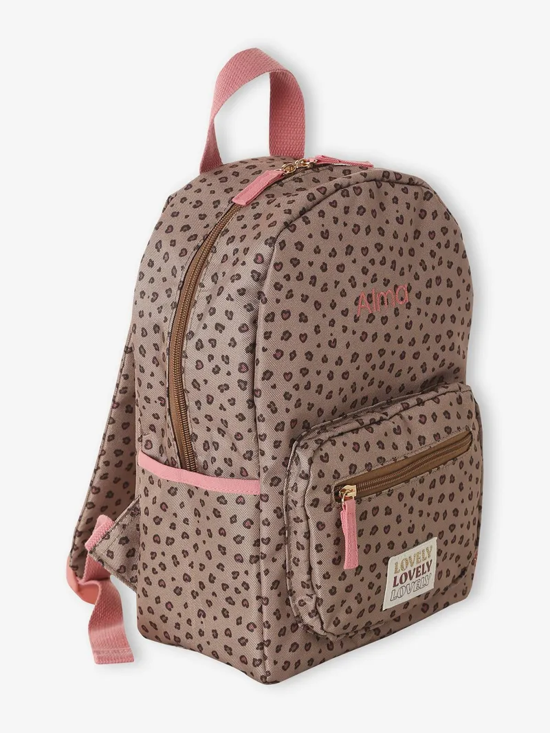 Vertbaudet Mädchen Kita-Rucksack mit Leopardenprint, Beige, – Produktbild 4 von 4