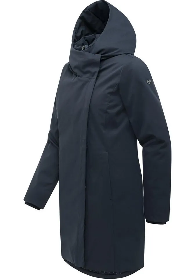 ragwear ragwear Kurzmantel Pavleen Y Griffiger Damen Mantel mit hohem Kragen, Blau, – Produktbild 3 von 4
