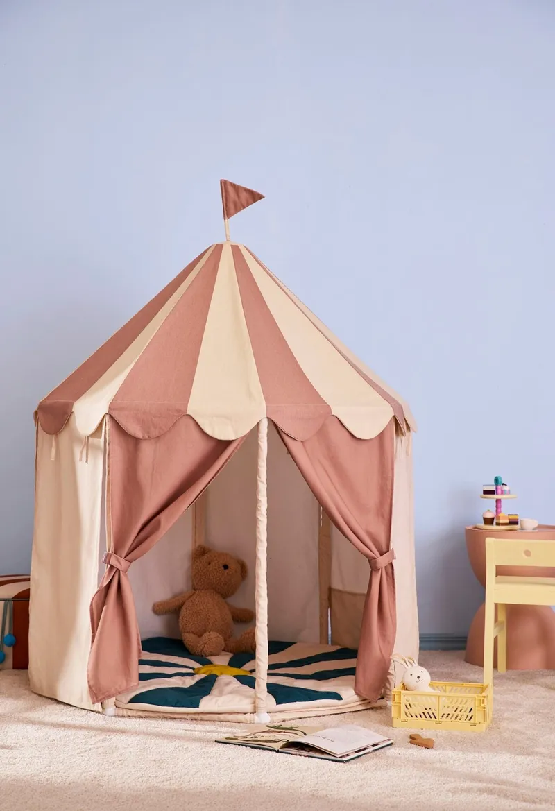 Kids Concept Pavillon Zelt gestreift dusty braun – Produktbild 2 von 3