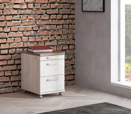 FORTE Rollcontainer Duro, Rollwagen mit Schubladen, abschließbar, im Landhausstil – Produktbild 1 von 1