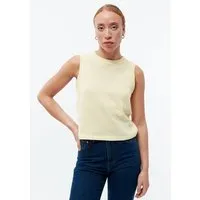 Givn Berlin Givn Berlin Stricktop GBSHIRLEY cropped aus Bio-Baumwolle im Jacquard Muster, Creamy yellow (jacquard), – Produktbild 1 von 1