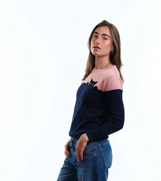 Gary Mash GARY MASH Strickpullover Anoka aus Biobaumwolle, Katze (blau), – Produktbild 3 von 4