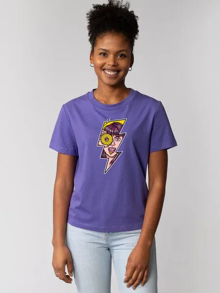 watapparel watapparel T-Shirt Frauen Donut, Purple love, – Produktbild 1 von 3