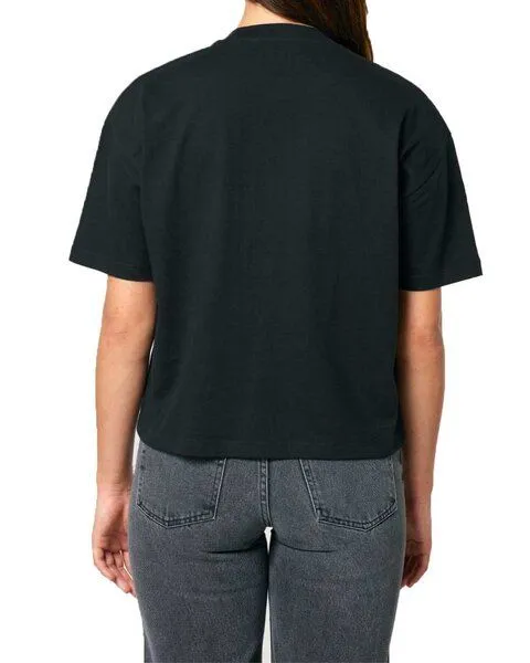 YTWOO YTWOO Damen Boxy T-Shirt aus Bio-Baumwolle, Schwarz, – Produktbild 2 von 4
