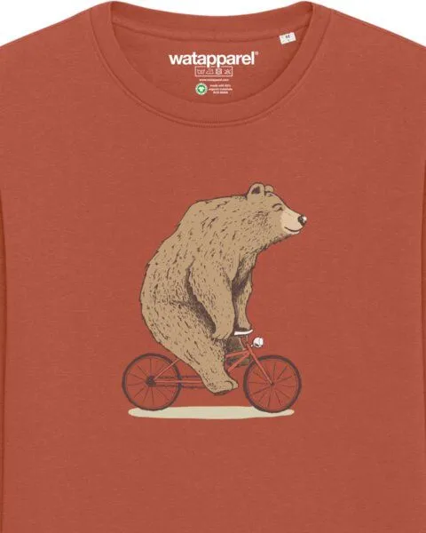 watapparel watapparel Sweatshirt Unisex Fahrradbär, Heritage brown, – Produktbild 3 von 4