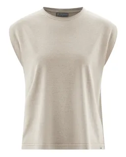 HempAge Hempage Damen vegan Ärmelloses T-Shirt In Beige Mit Distel Motiv – Produktbild 1 von 1