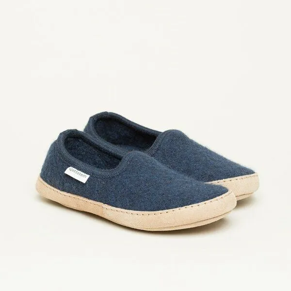 Gottstein Gottstein Woll-Hausschuh Cheyenne aus 100% Schurwolle | Hüttenschuh für Damen & Herren, Dunkel-blau, – Produktbild 1 von 4