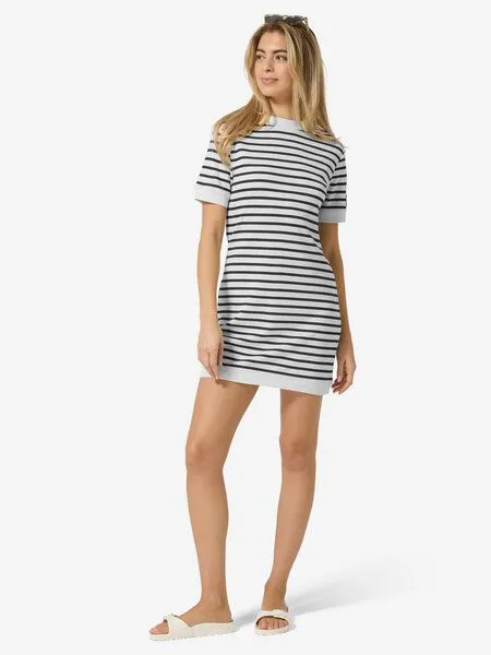 Super.Natural Super.Natural W Casual Stripe Bio Dress für Damen, Merino, Fresh white/navy stripe, – Produktbild 3 von 4