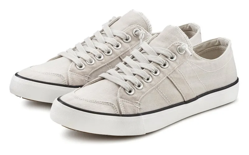 AUTHENTIC LE JOGGER AUTHENTIC LE JOGGER Textilschuh, Stoffschuh, Schnürschuh, Halbschuhe, Freizeitschuhe Sneaker Schnürhalbschuh, Slipper, Turnschuh aus weichem Textilmaterial VEGAN, Grau, – Produktbild 2 von 5