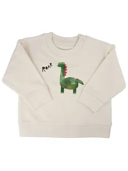 MelaDi Meladi Kinder Baby - Sweater aus Biobaumwolle - Dino auf Natural Raw – Produktbild 1 von 1