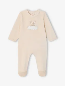 Vertbaudet Baby Samt-Schlafanzug mit Rückenöffnung – Produktbild 1 von 1